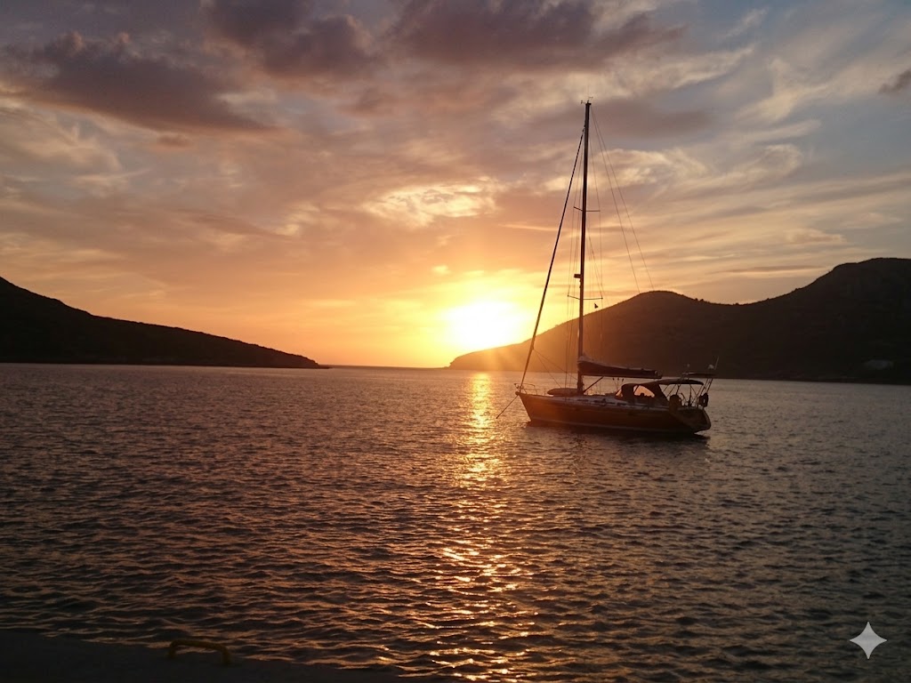 Sonnenuntergang auf dem Mittelmeer